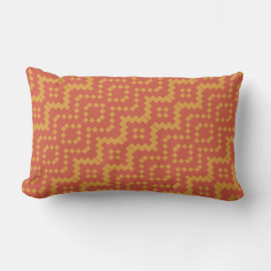 Egyptian Red and Yellow Tribal Pattern Lumbar Pillow