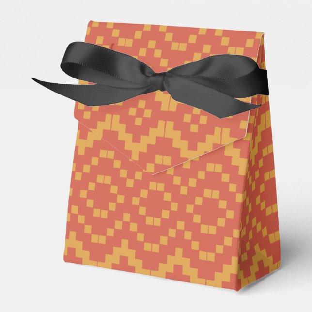 Egyptian Red and Yellow Tribal Tent Favor Box (Front Side)