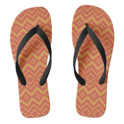 Egyptian Red and Yellow Tribal Unisex Flip Flops