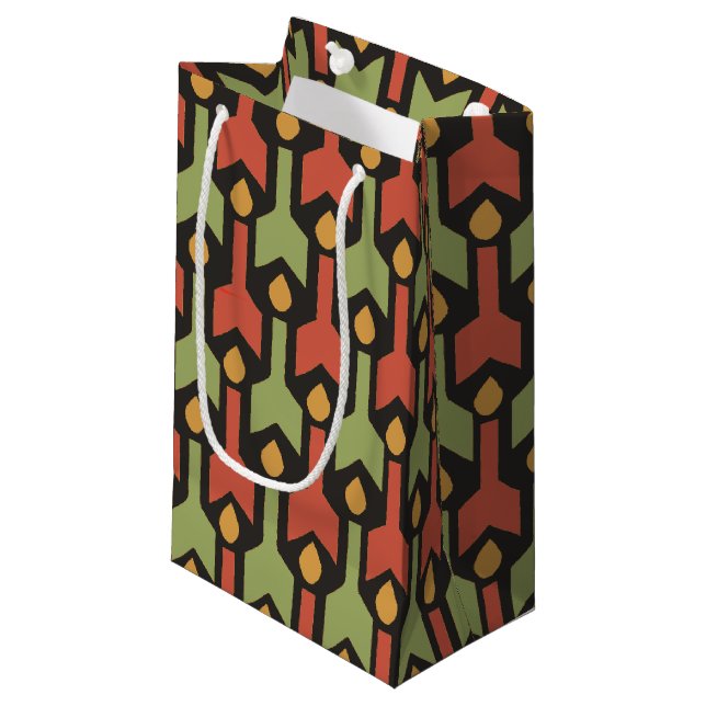Egyptian Red Green Arrow Pattern Small Gift Bag (Front Angled)