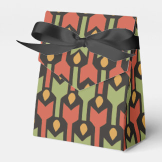Egyptian Red Green Arrow Pattern Tent Favor Box