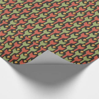 Egyptian Red Green Arrow Pattern Wrapping Paper