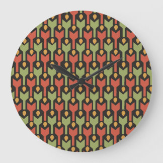 Egyptian Red Green Black Arrows Wall Clock