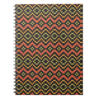 Egyptian Red Green Black Tribal Spiral Notebook
