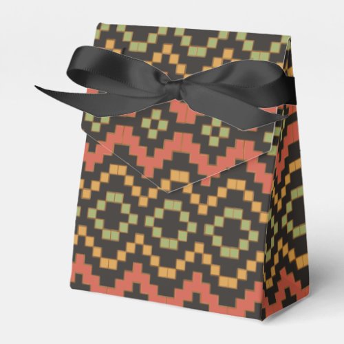 Egyptian Red Green Black Tribal Tent Favor Box