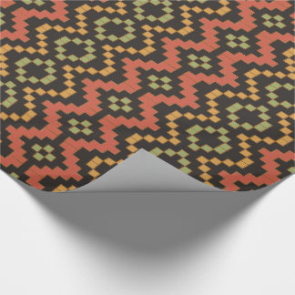 Egyptian Red Green Black Tribal Wrapping Paper