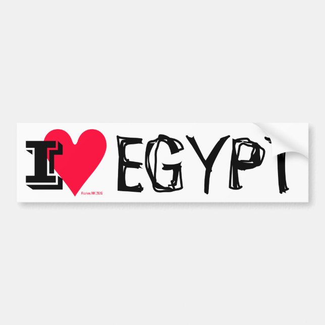 Egyptian Revolution - I Love Egypt (Masr) Bumper Sticker (Front)