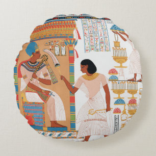 Egyptian Royal Design Round Pillow