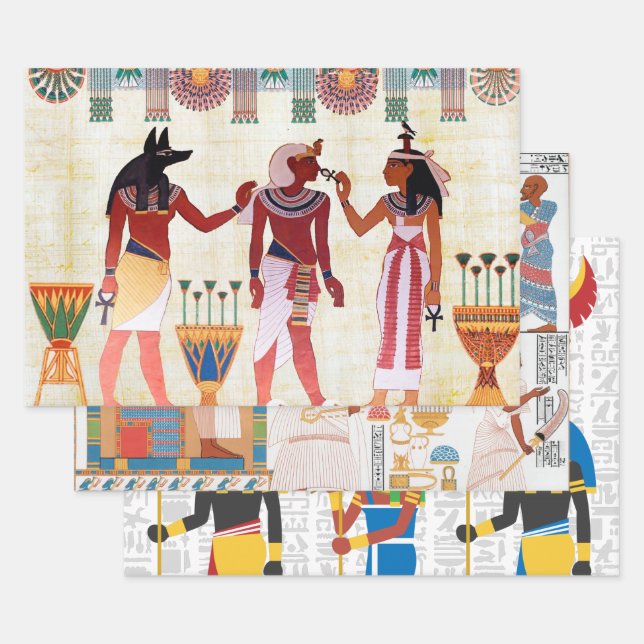 Egyptian Royal Design Wrapping Paper Sheets (Set)