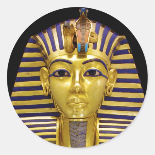 Egyptian Royal Golden Mask Classic Round Sticker