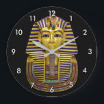 Egyptian Royal Golden Mask Large Clock<br><div class="desc">*You can customize the background color of this item freely using "Edit Design". The mask of Tutankhamun is a gold mask of the 18th-dynasty ancient Egyptian Pharaoh Tutankhamun (reigned 1334–1325 BC).</div>