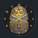 Egyptian Royal Golden Mask Large Clock<br><div class="desc">*You can customize the background color of this item freely using "Edit Design". The mask of Tutankhamun is a gold mask of the 18th-dynasty ancient Egyptian Pharaoh Tutankhamun (reigned 1334–1325 BC).</div>