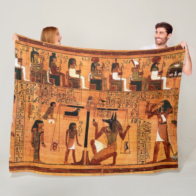 Egyptian Royal Papyrus Fleece Blanket (In Situ)