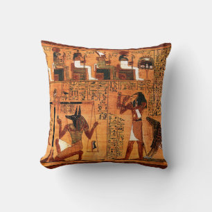Egyptian Royal Papyrus Throw Pillow