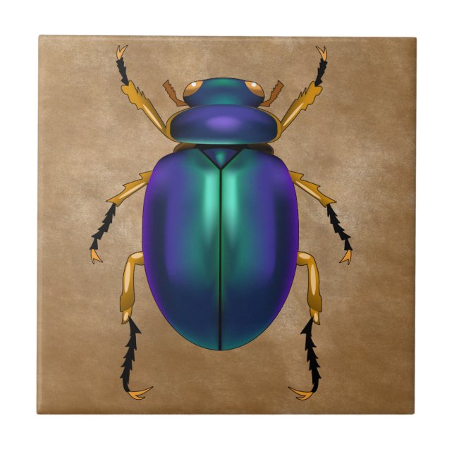 Egyptian Sands Scarab Beetle Ceramic Tile (Front)