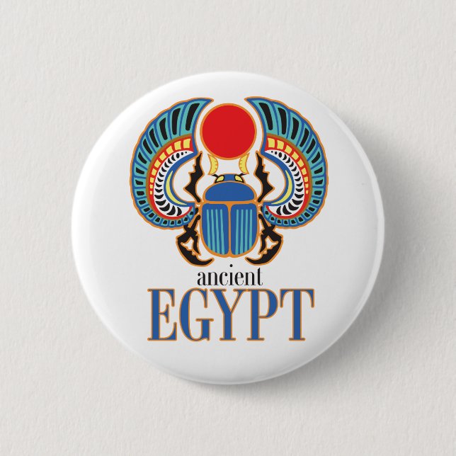 Egyptian scarab beetle. Ancient Egypt Button (Front)