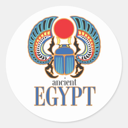 Egyptian scarab beetle Ancient Egypt Classic Round Sticker