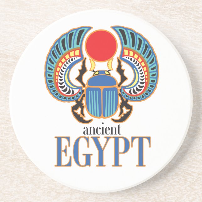 Egyptian scarab beetle. Ancient Egypt Coaster (Front)