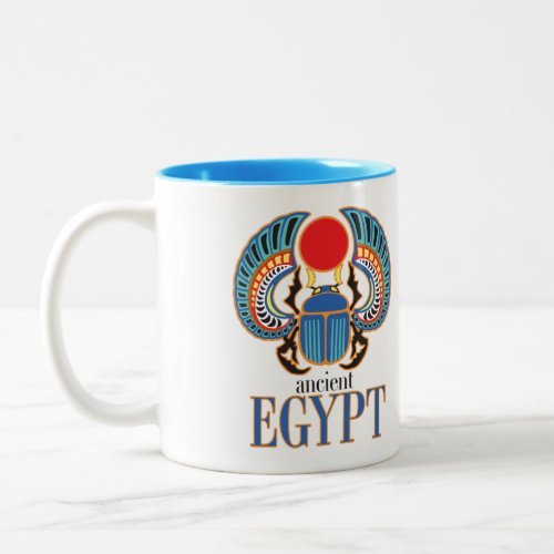 Egyptian scarab beetle Ancient Egypt Two_Tone Coffee Mug
