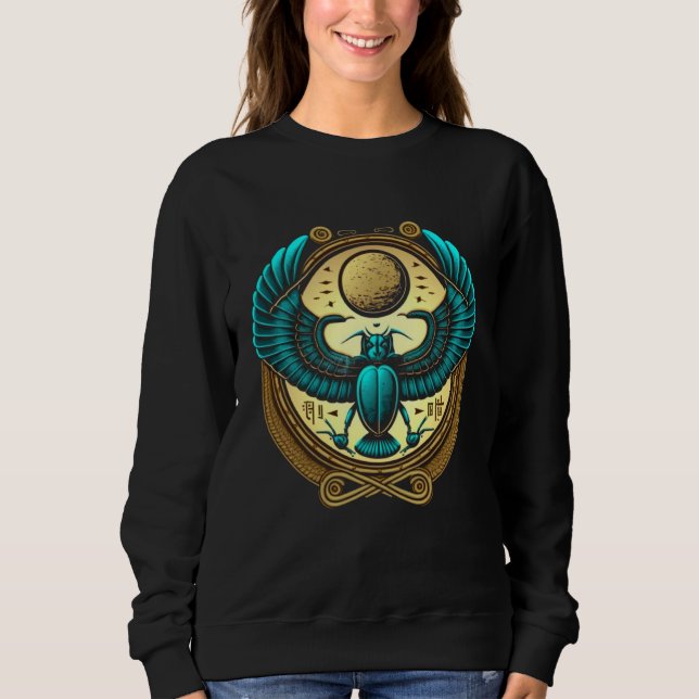 Egyptian Scarab Beetle Ankh Eye Of Horus Ancient S Sweatshirt (Front)