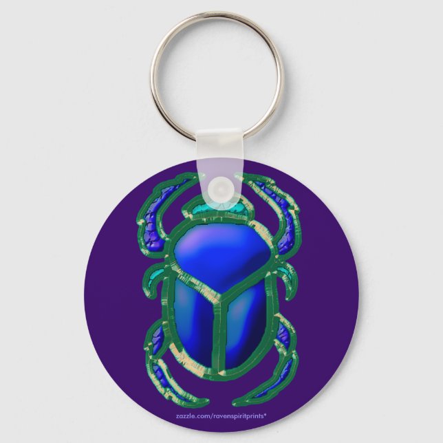 EGYPTIAN SCARAB BEETLE Art Zipper-pull Keychain (Front)