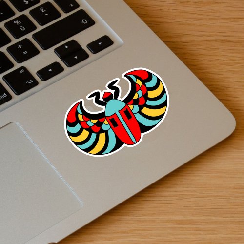 Egyptian Scarab Beetle Bright Colours Sticker