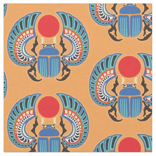 Egyptian scarab beetle fabric