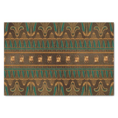 Egyptian Scarab Beetle Green and Gold Tissue Paper