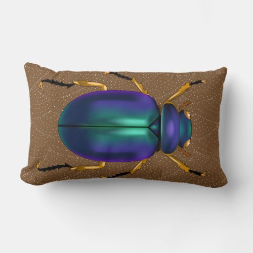 Egyptian Scarab Beetle Lumbar Pillow