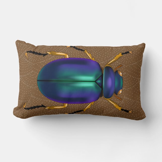 Egyptian Scarab Beetle Lumbar Pillow (Front)