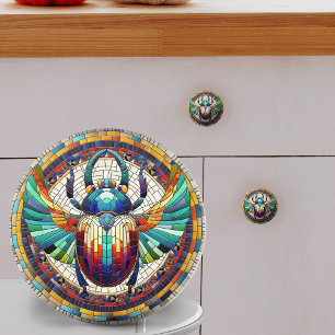 Egyptian Scarab Beetle -Mosaic Art Ceramic Knob