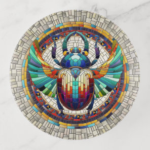 Egyptian Scarab Beetle -Mosaic Art Trinket Tray