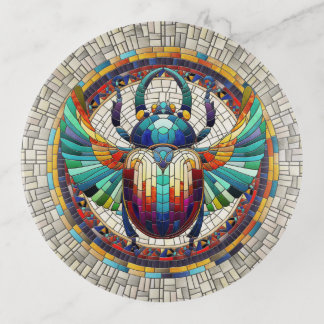 Egyptian Scarab Beetle -Mosaic Art Trinket Tray