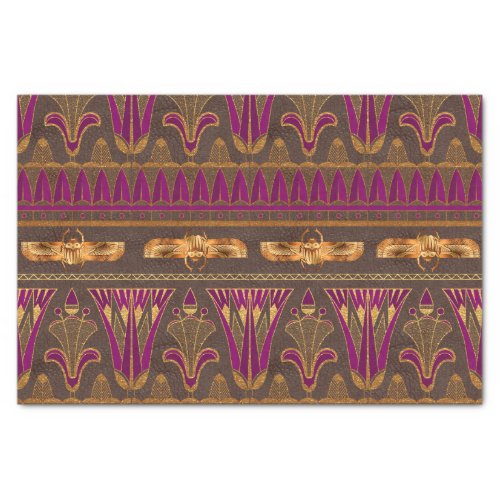 Egyptian Scarab Beetle Purple and Gold Tissue Paper