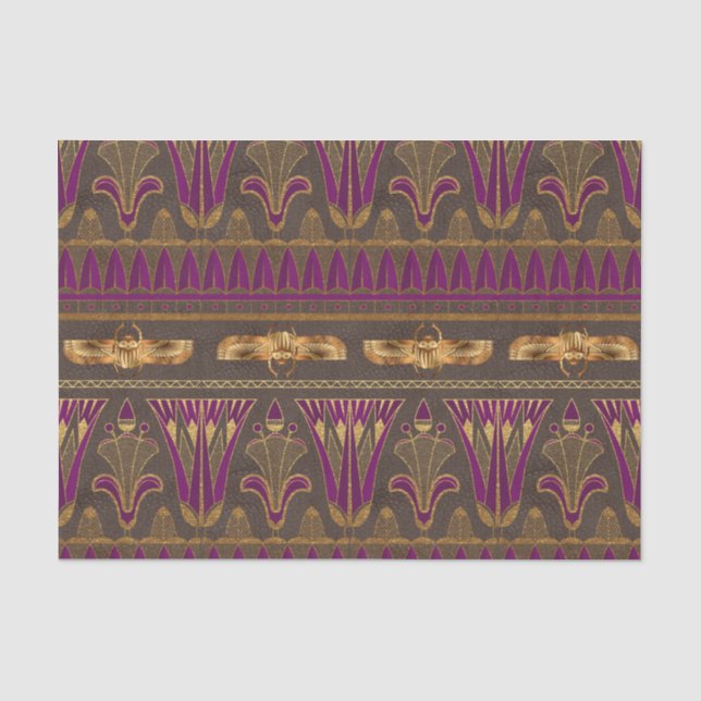 Egyptian Scarab Beetle Purple and Gold Tissue Paper (Front)