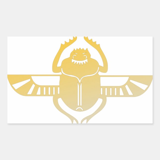 Egyptian scarab beetle. rectangular sticker (Front)