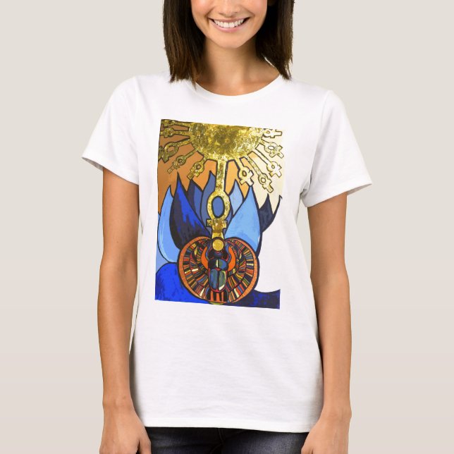Egyptian Scarab Blue Lotus Aten Tee (Front)