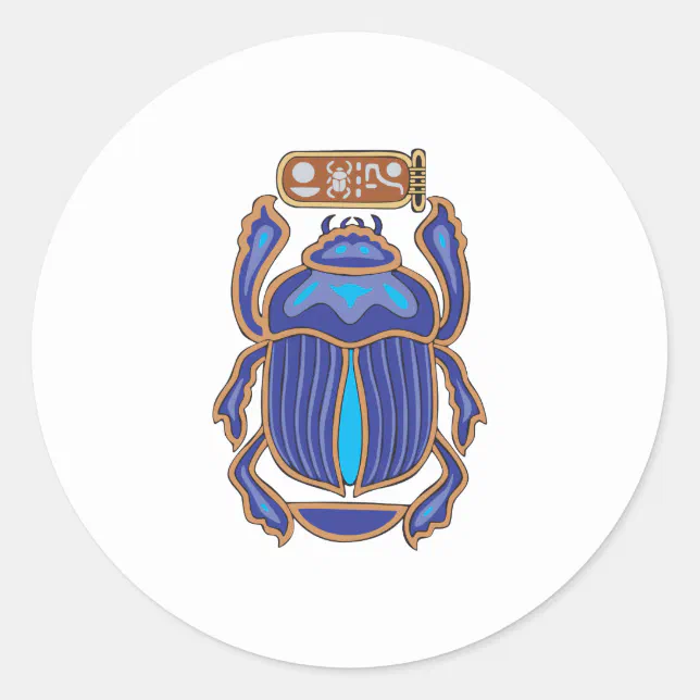 Egyptian Scarab Dung Dung Beetle Classic Round Sticker | Zazzle