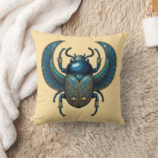 Egyptian Scarab Symbol - Scarab Pharaonic Design  Throw Pillow