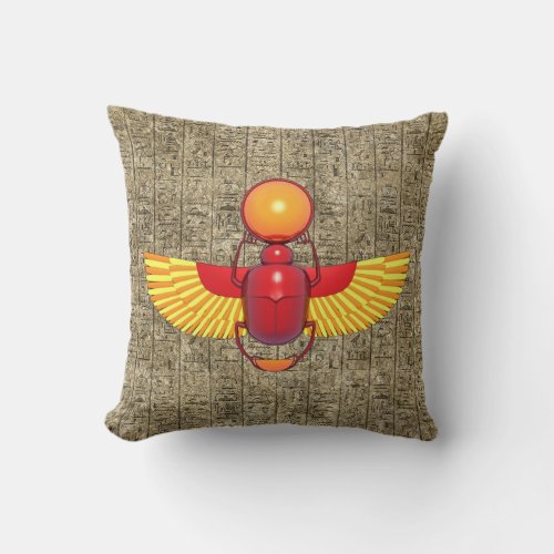 Egyptian Scarab Throw Pillow