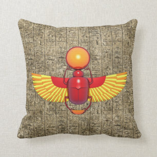 Egyptian Scarab Throw Pillow