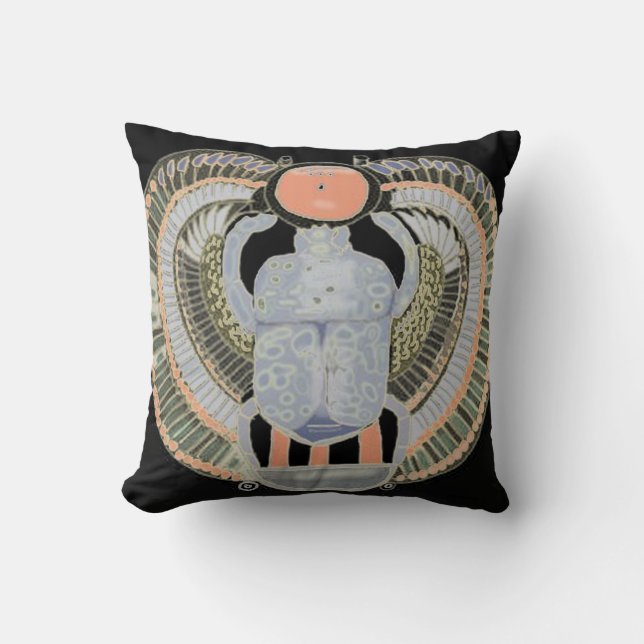 Egyptian Scarab Throw Pillow (Front)