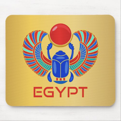 Egyptian Scarab With The Word Egypt Mouse Pad