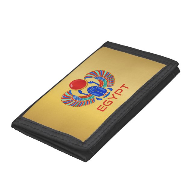Egyptian Scarab With The Word Egypt Photo Wallet (Bottom)