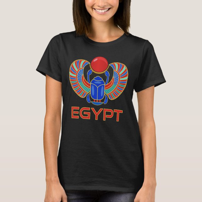 Egyptian Scarab With The Word Egypt T-Shirt (Front)