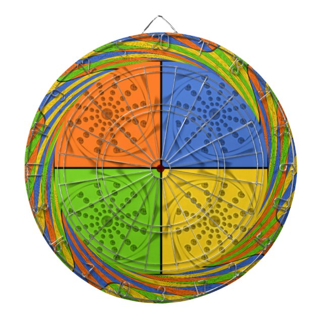 Egyptian Seamless set fabric pattern Dartboard With Darts (Front)