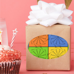 Egyptian Seamless set fabric pattern Oval Sticker