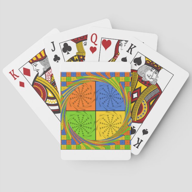 Egyptian Seamless set fabric pattern Poker Cards (Back)