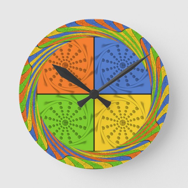 Egyptian Seamless set fabric pattern Round Clock (Front)