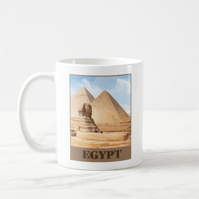 Egyptian Sphinx and Pyramids Coffee Mug (Left)